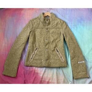 Vintage Y2K Diesel Wool Moto Biker Euro Bell Sleeves Mod Jacket 2000s Rare Sz M